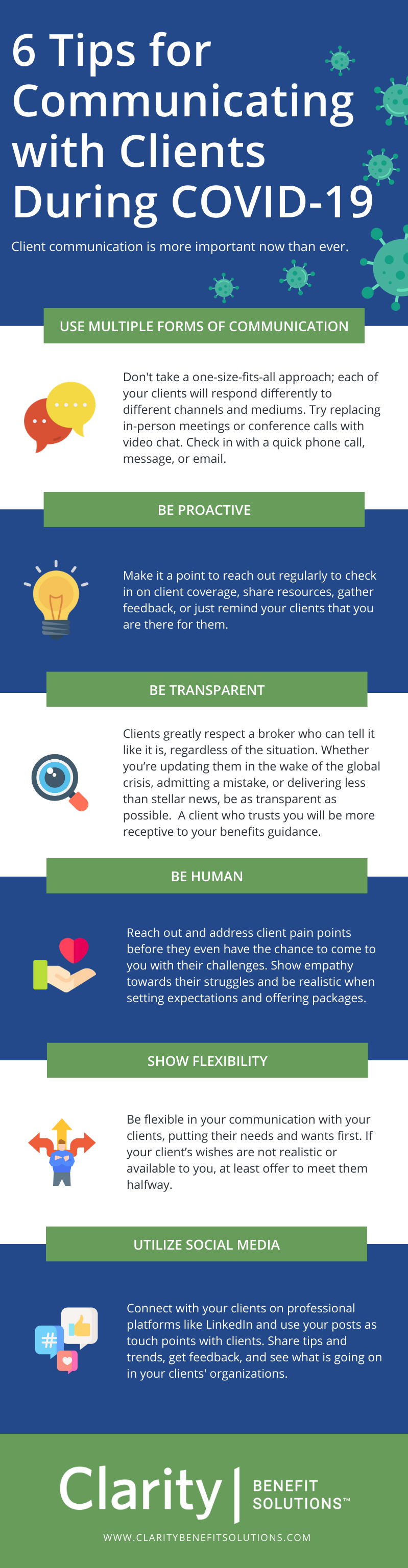 Tips for communication infographic