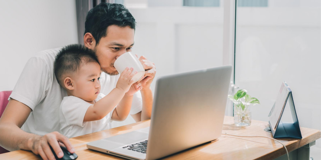 parent working remote with child